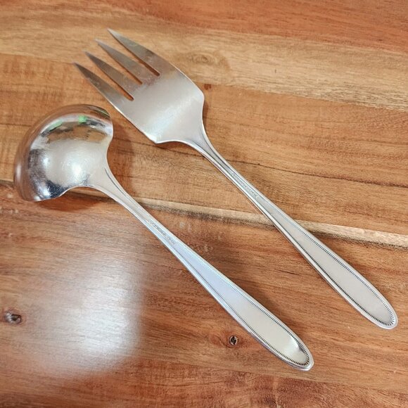 Oneida Community Grosvenor Silverplate Serving Fork & Gravy Ladle 1921 no mono - Picture 6 of 13